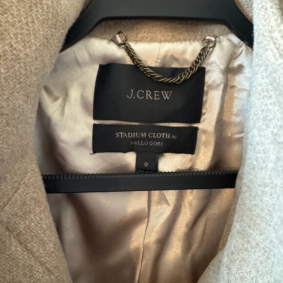 J.Crew Coat Stadium Cloth Nello Gori Beige Wool Cocoon Coat - Picture 4 of 8